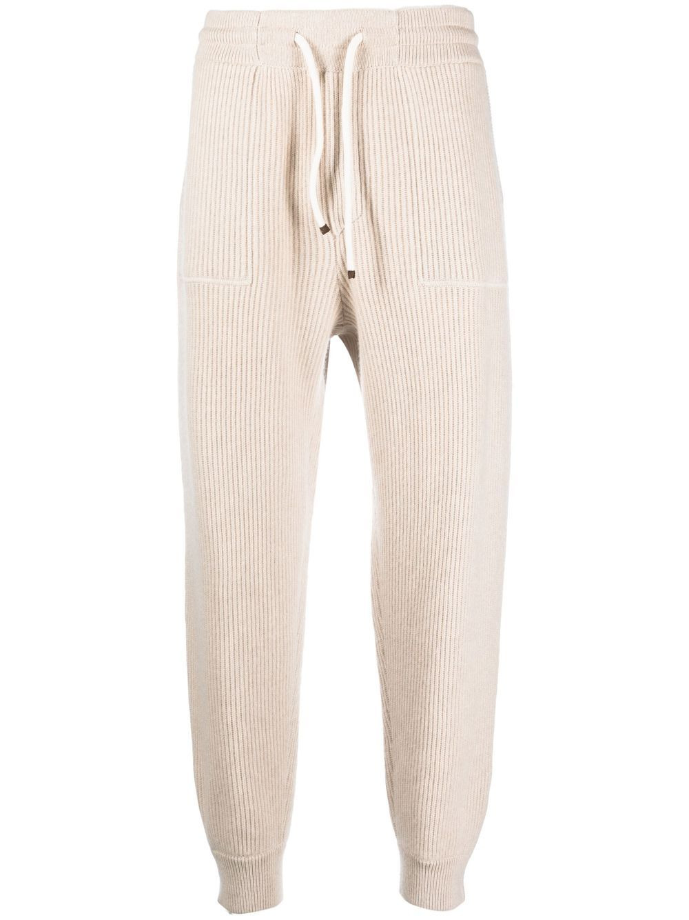 drawstring-waist cashmere track pants - 1