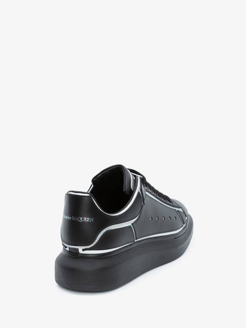 Alexander McQueen Oversized Sneaker in Black/silver outlook