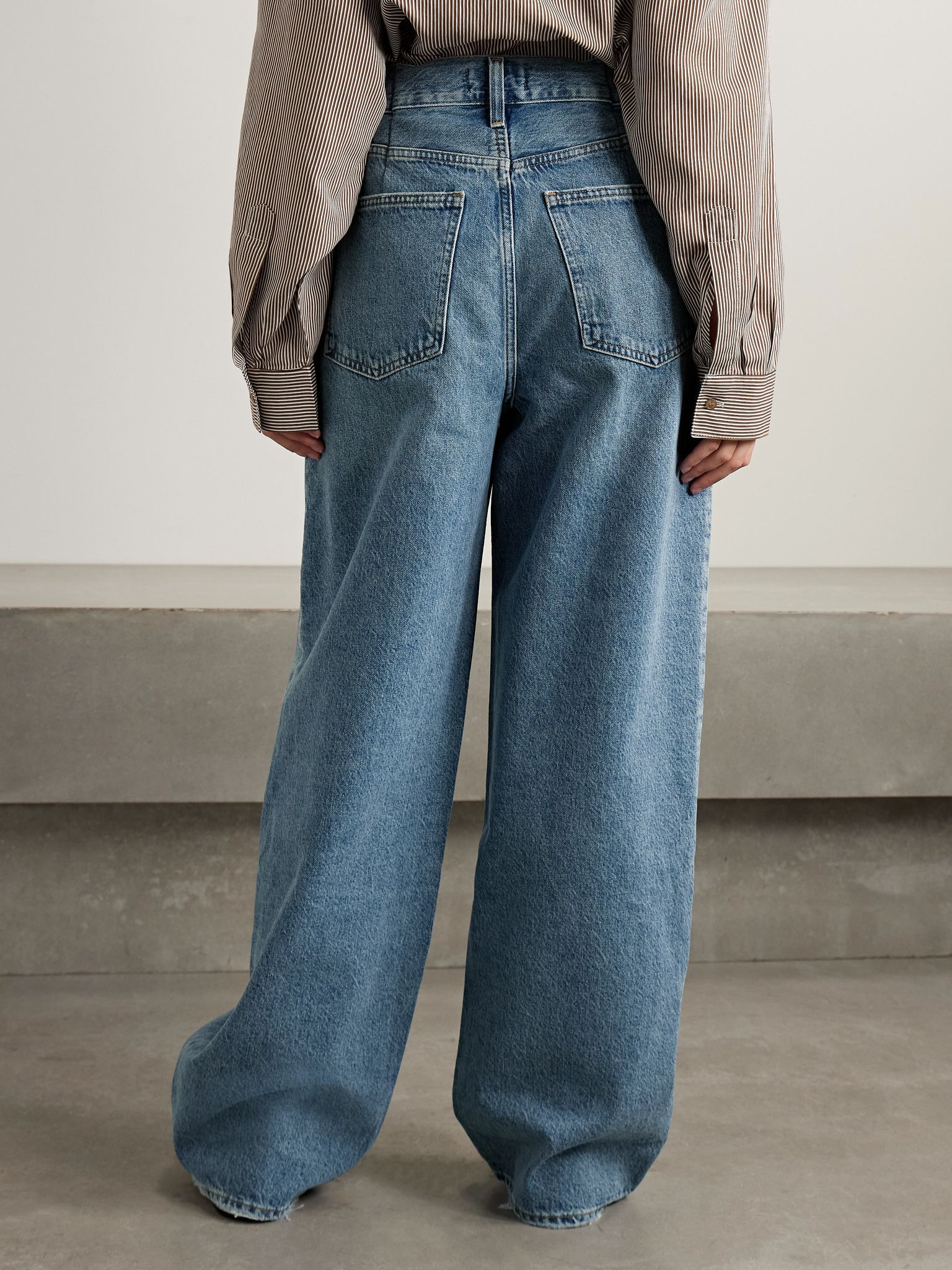 Franka pleated high-rise wide-leg jeans Mid denim - 4