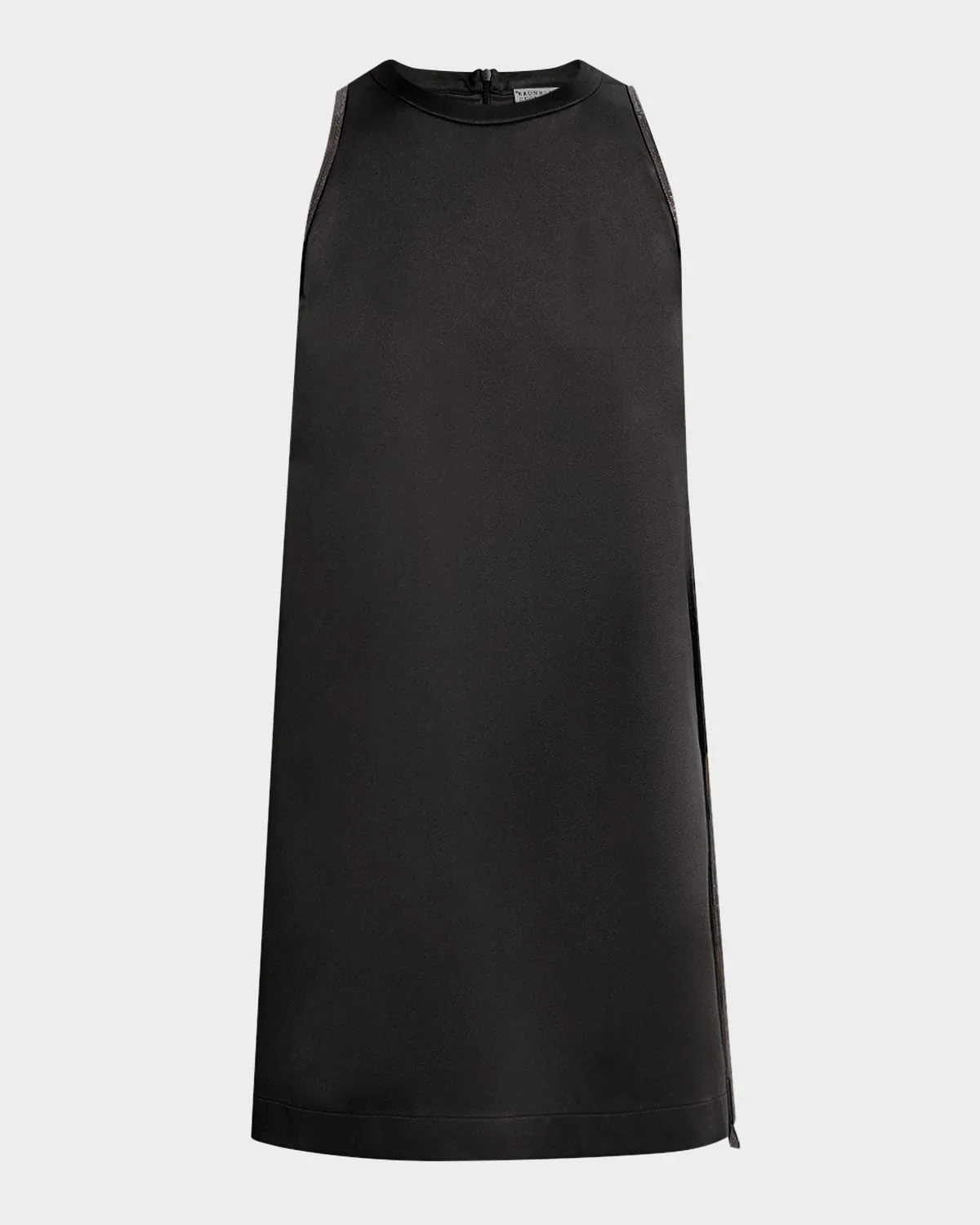 Monili-Side Sleeveless Satin Mini Dress - 1