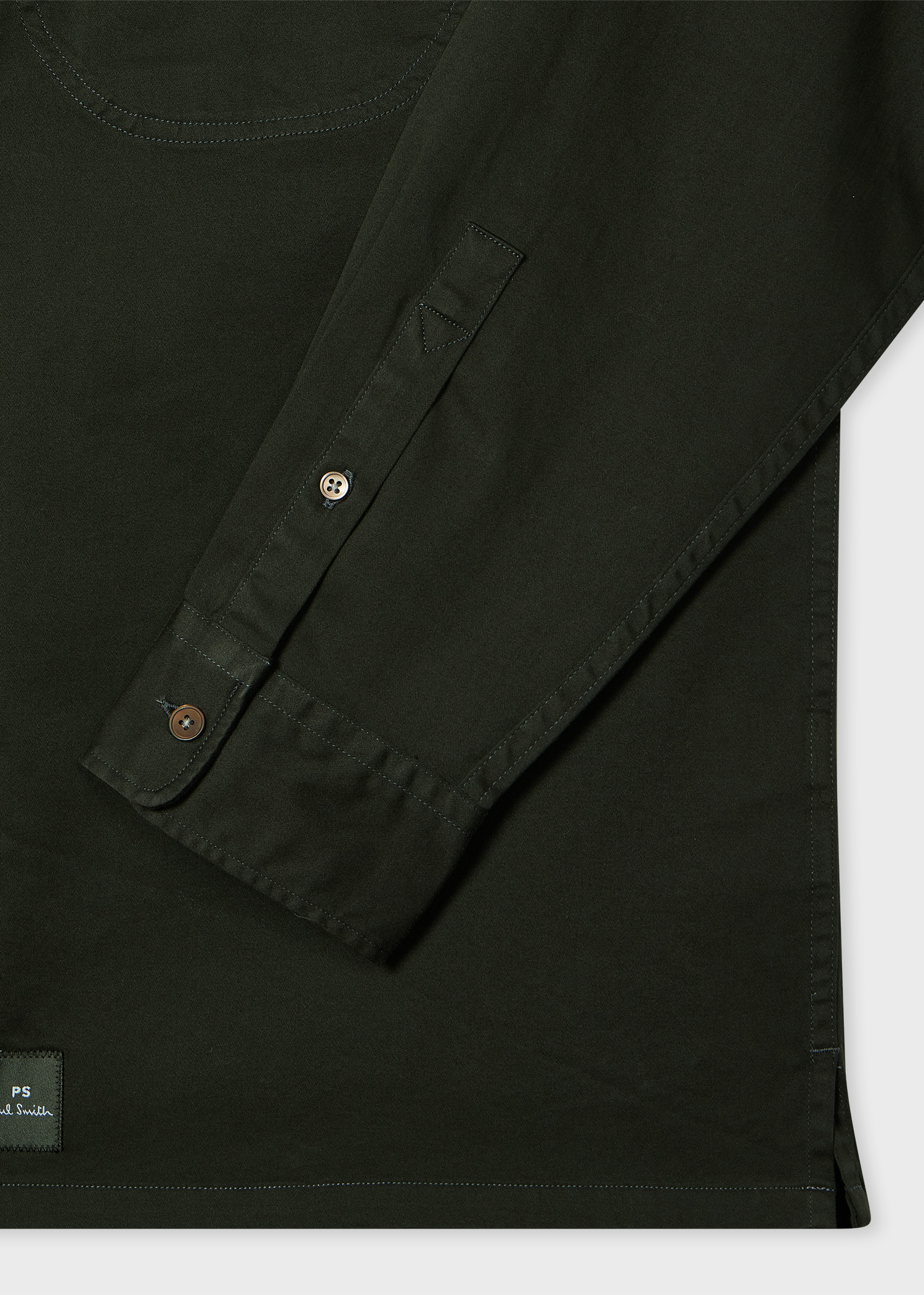 Dark Green Casual-Fit Garment-Dyed Sateen Shirt - 2