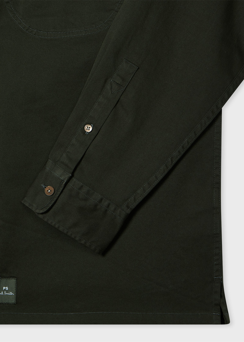Paul Smith Dark Green Casual-Fit Garment-Dyed Sateen Shirt outlook