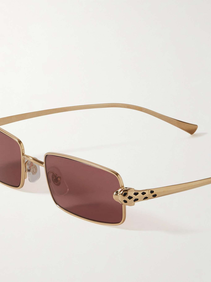 Panthère rectangular-frame crystal-embellished gold-tone sunglasses 4