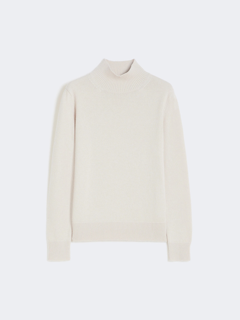 FRAGOLA Wool and cashmere polo-neck sweater - SAND 1