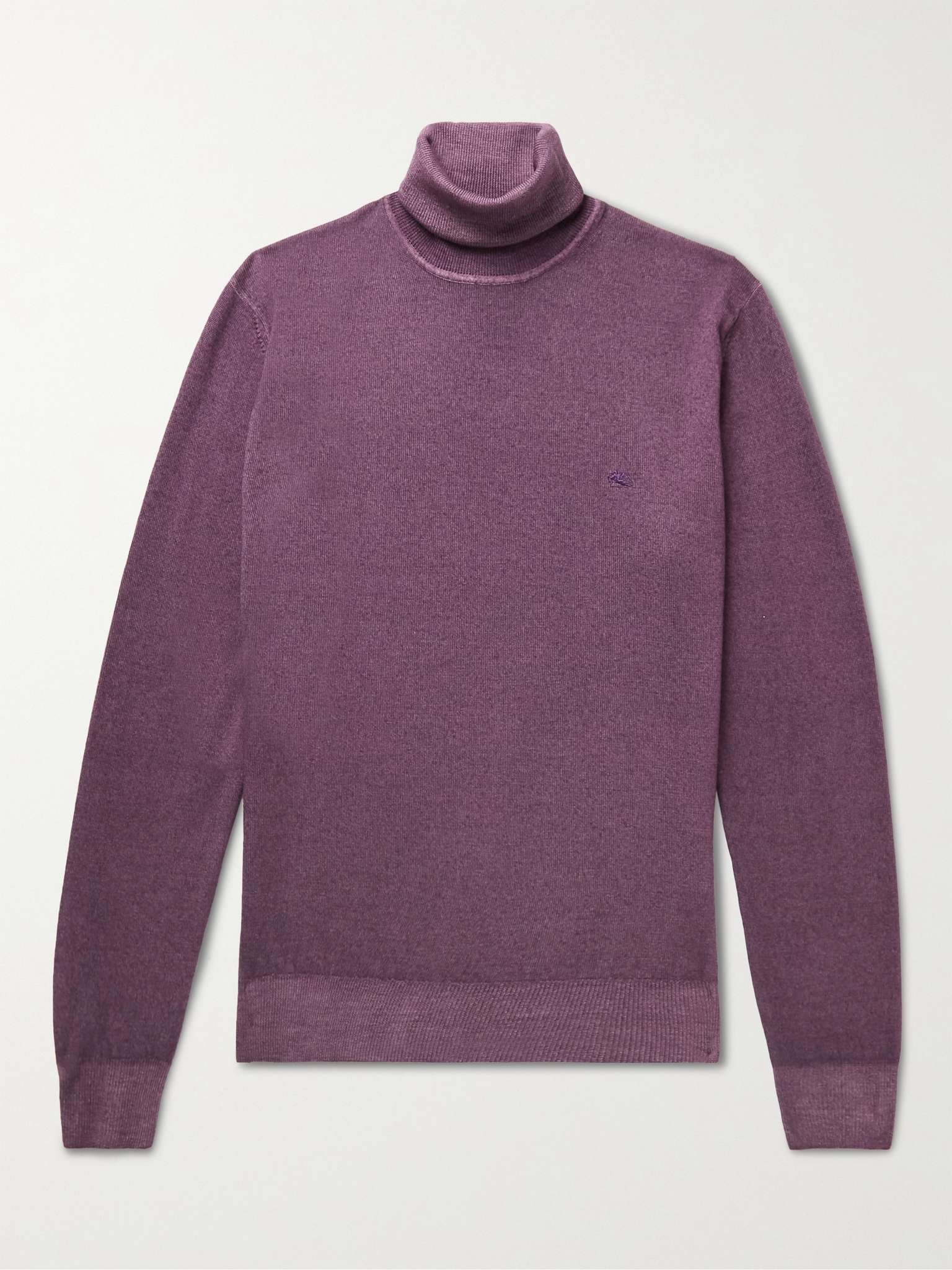 Logo-Embroidered Virgin Wool Rollneck Sweater - 1