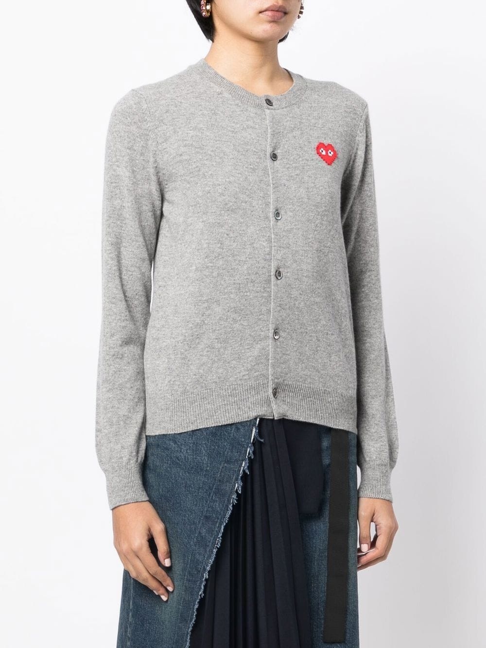 logo-patch cardigan - 3