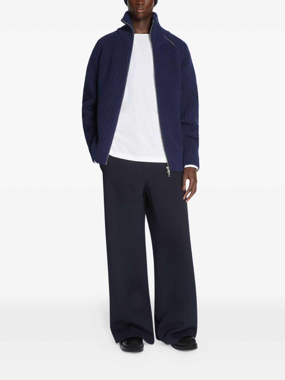 ribbed zip-detail sweater - 2