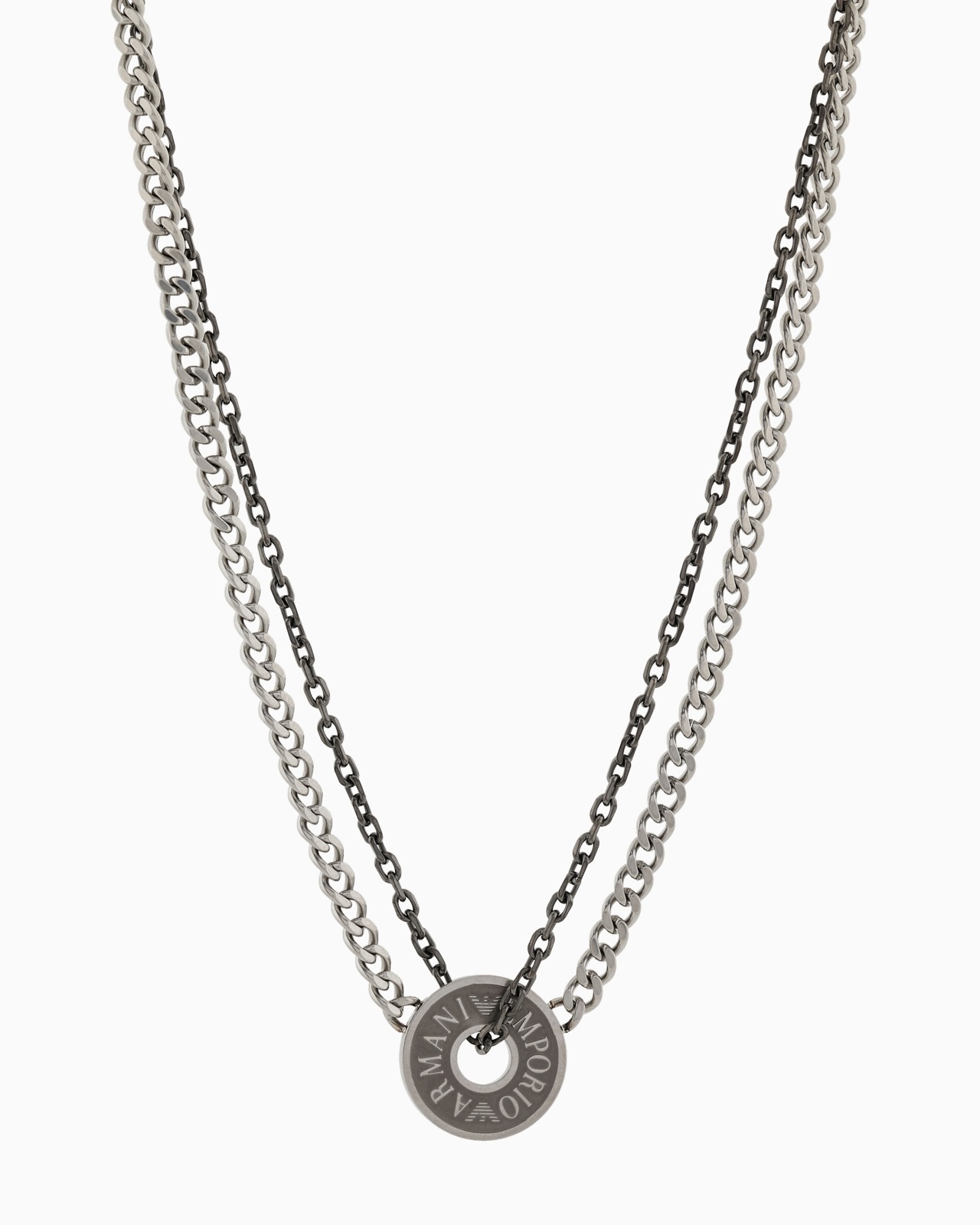 STAINLESS STEEL AND IP GUN-PLATING CHAIN NECKLACE - 1