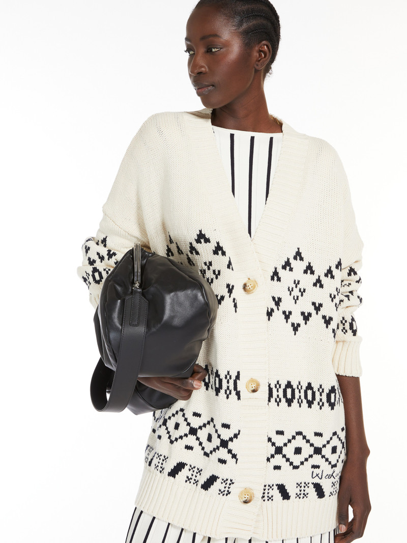 ACACIA Oversized jacquard cotton cardigan 5