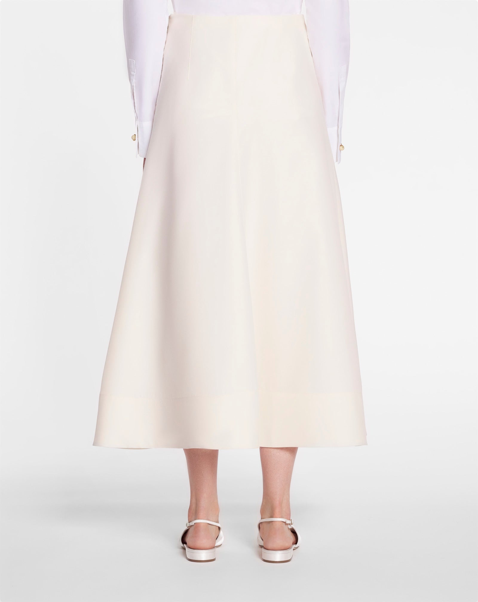 FLARE MAXI SKIRT IN WOOL AND SILK - 4