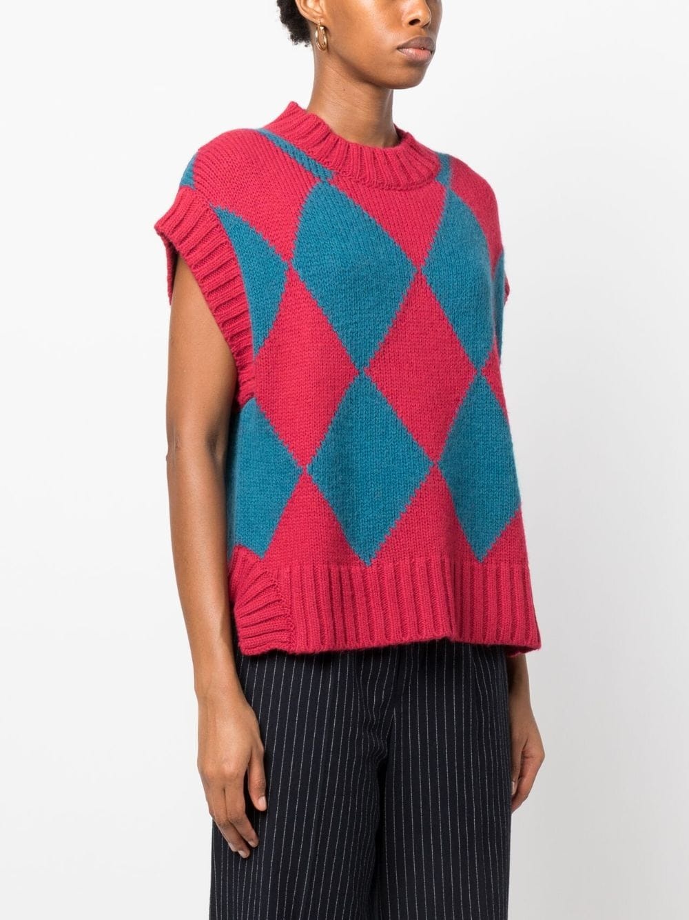 argyle intarsia-knit vest - 3