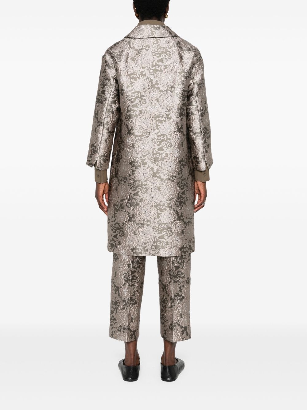 Effige floral-jacquard coat - 4