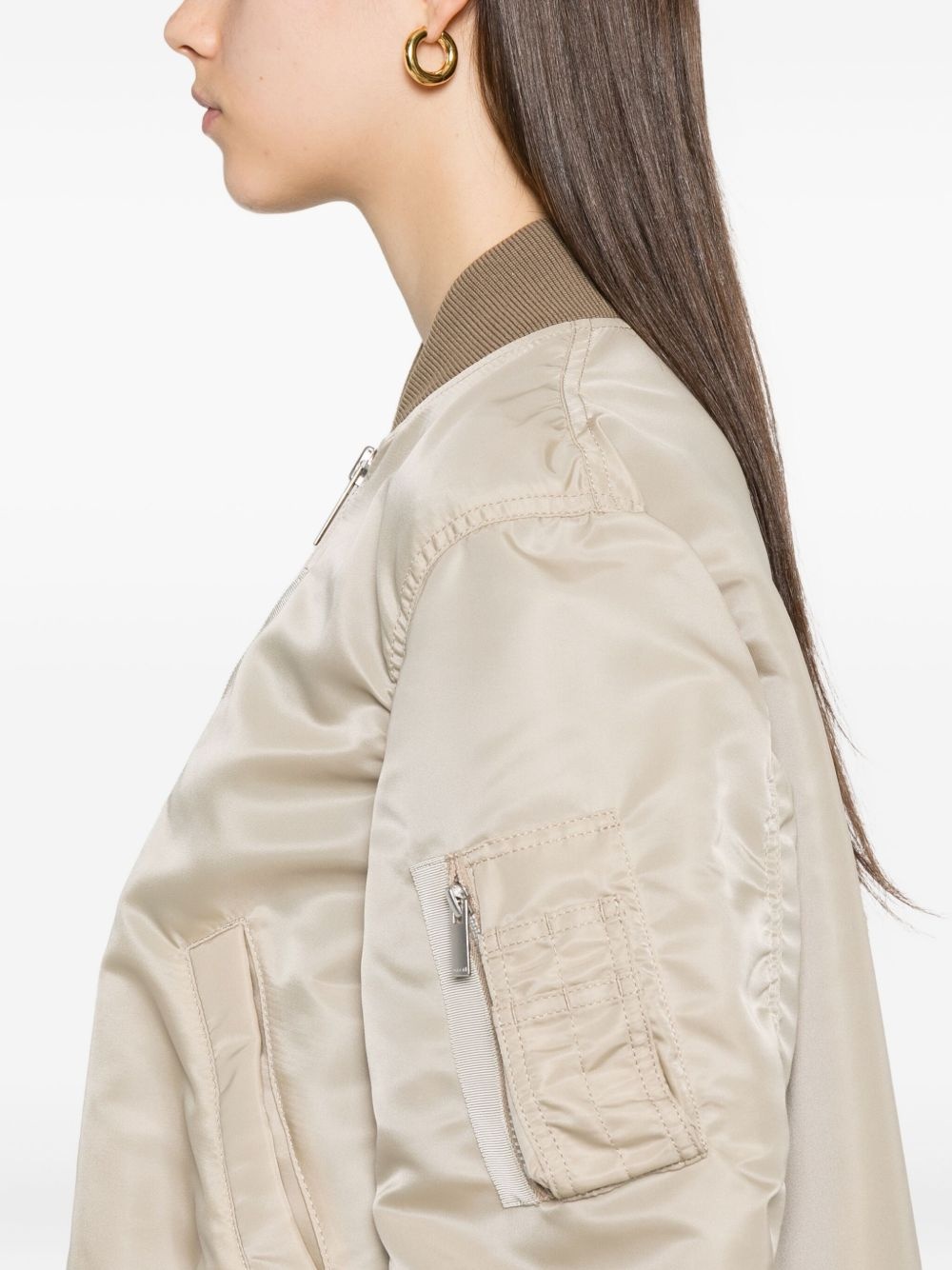 zip-fastening bomber jacket - 5