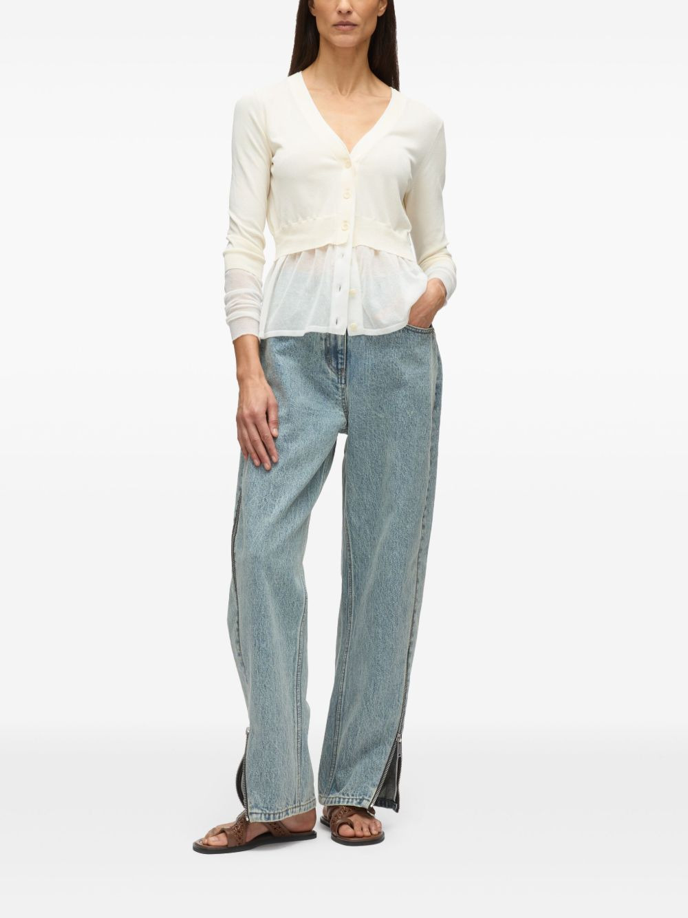 layered knit cardigan - 2
