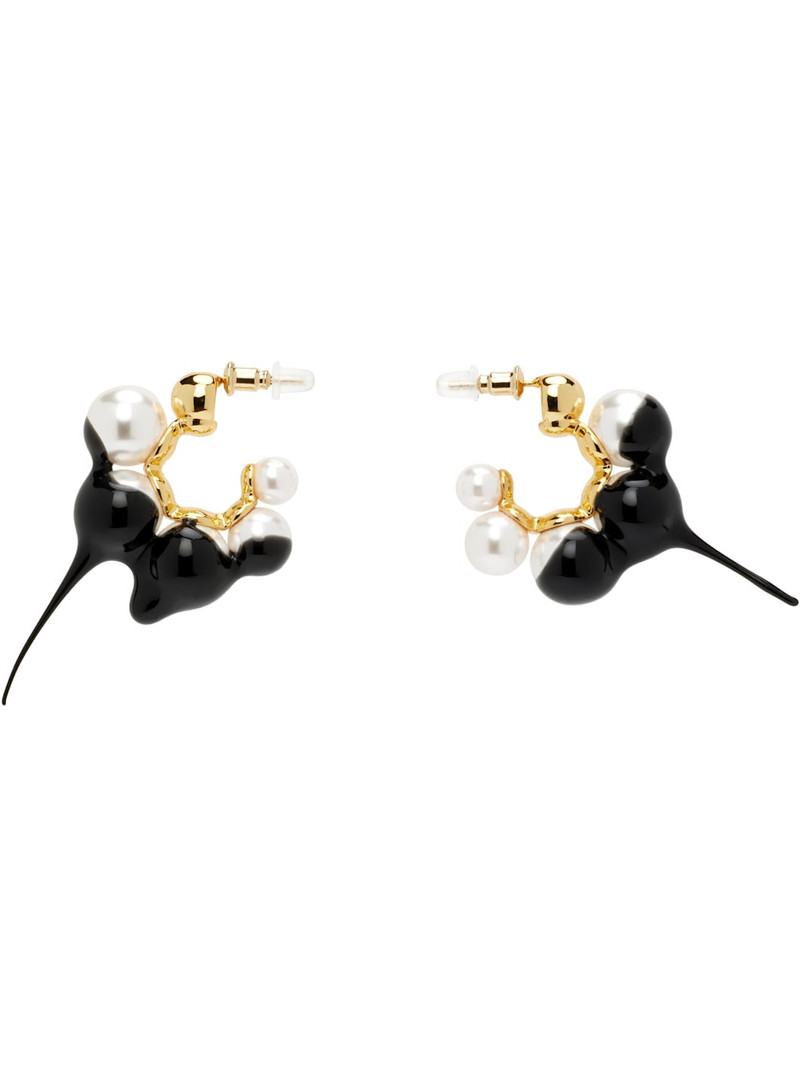 Dipped Pearl Mini Hoop Earrings 1