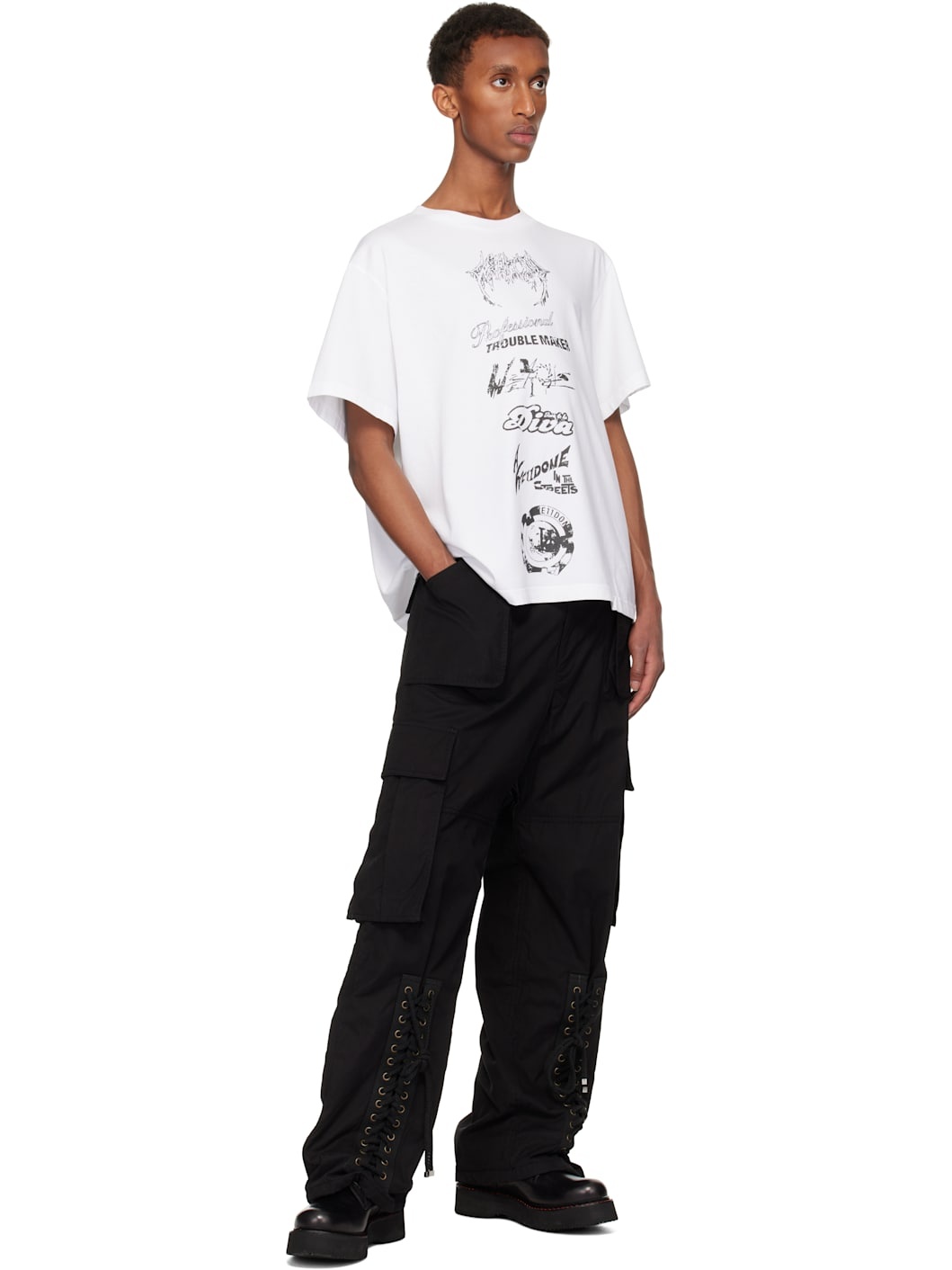 Black Military Cargo Pants - 4