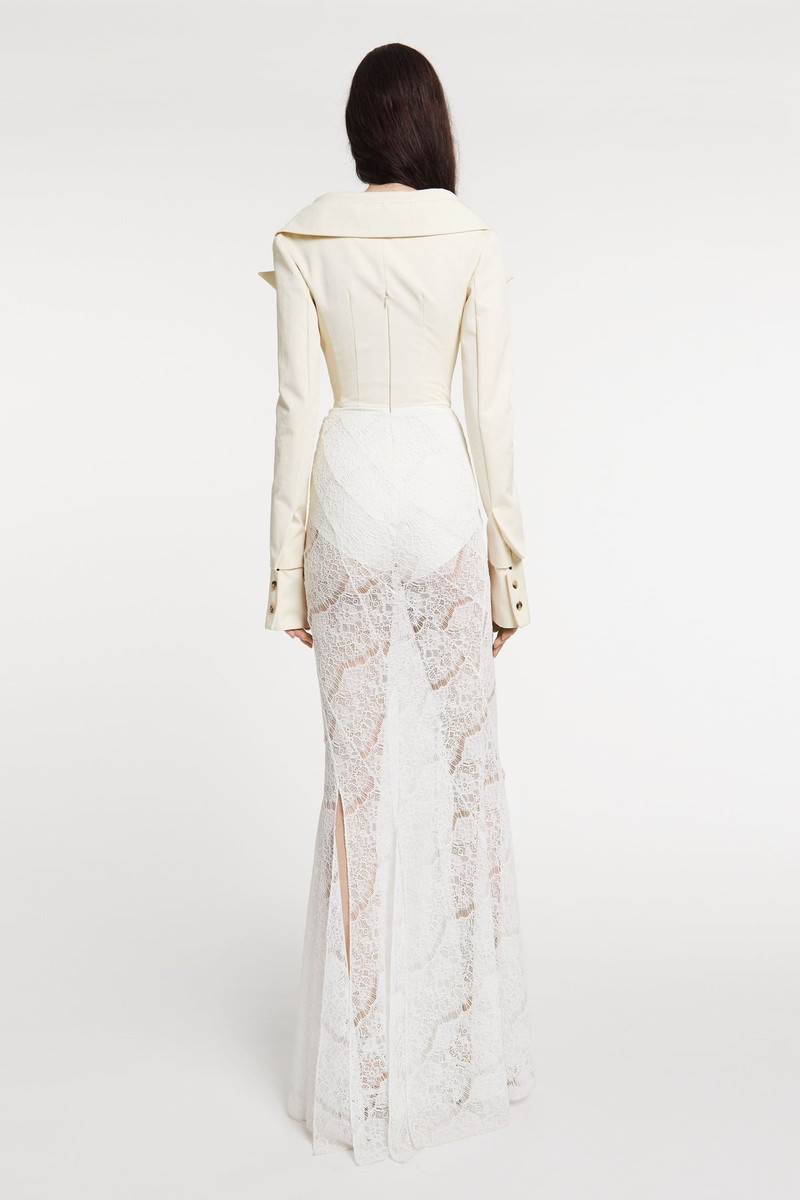 LACE TWISTED MAXI SKIRT WHITE 3