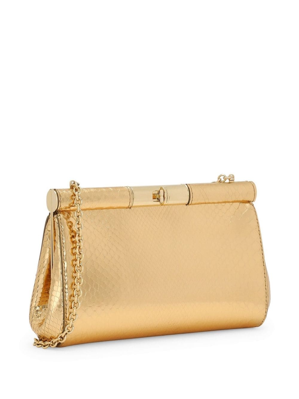 snakeskin-effect clutch bag - 4