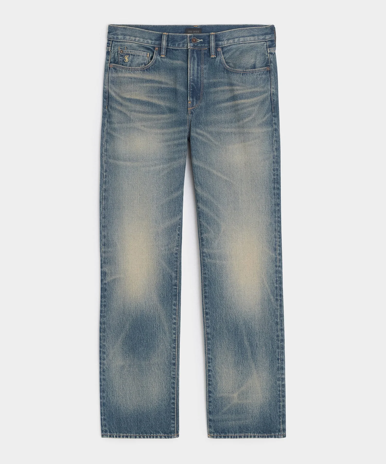 Straight Fit Jean in Worn Dark Indigo - 1