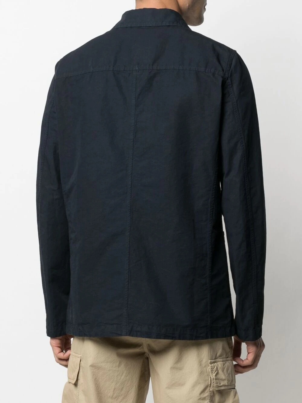 single-breasted twill shirt jacket - 4