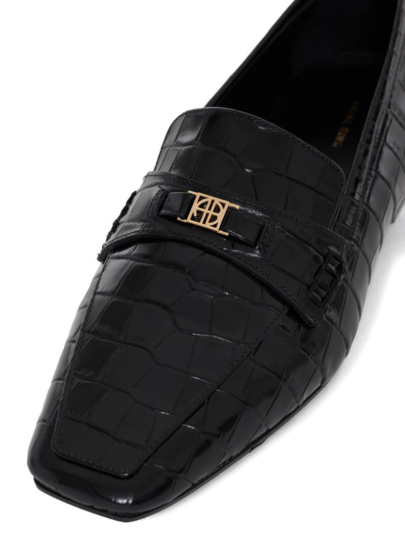 Freya crocodile-embossed loafers 4