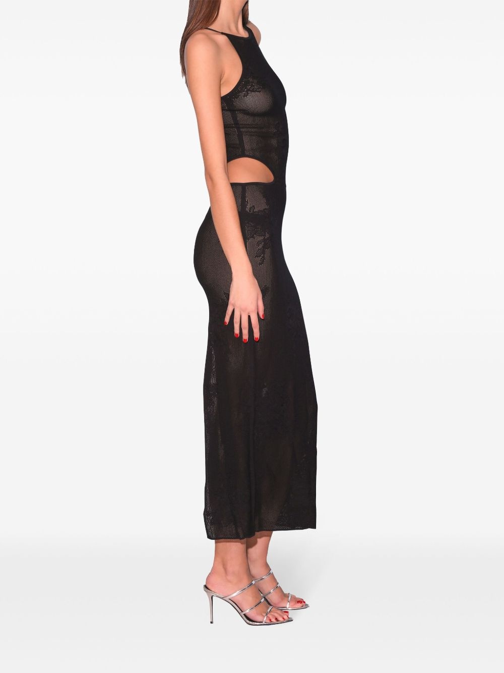 pointelle-knit lace maxi dress - 3