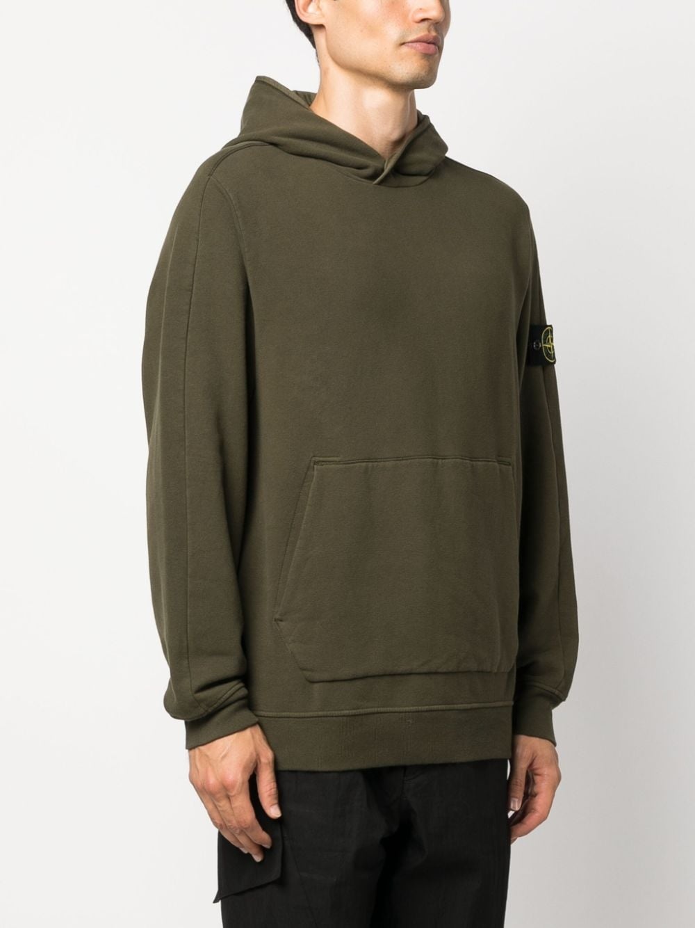 logo-patch cotton hoodie - 3