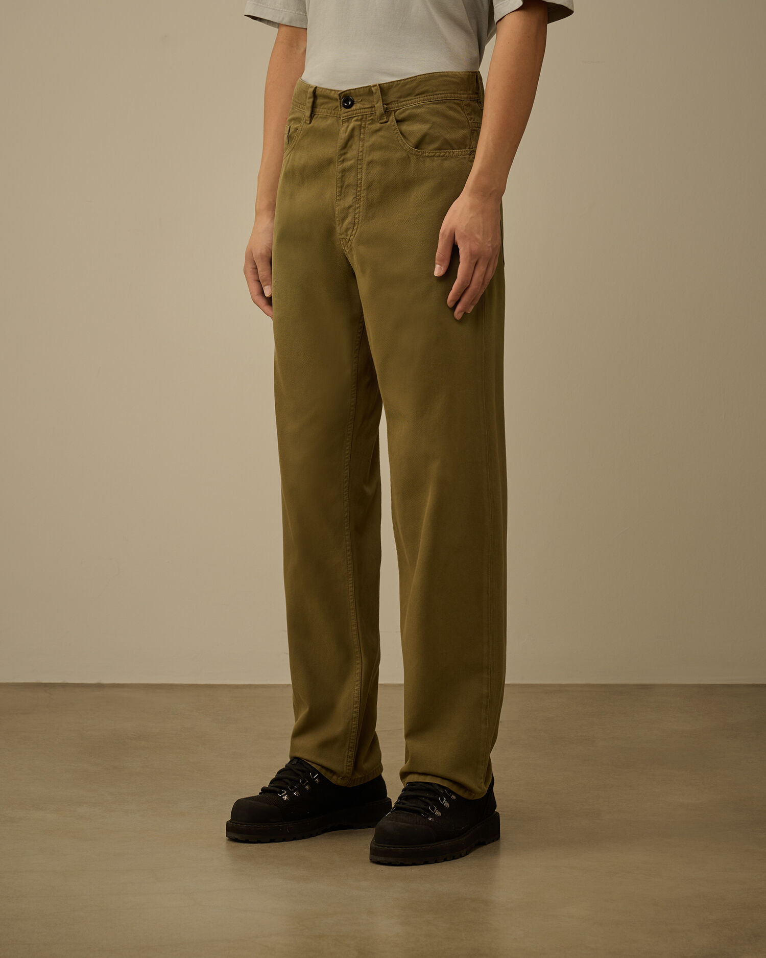 Vintage Army Structure Loose Five Pocket Pants - 3