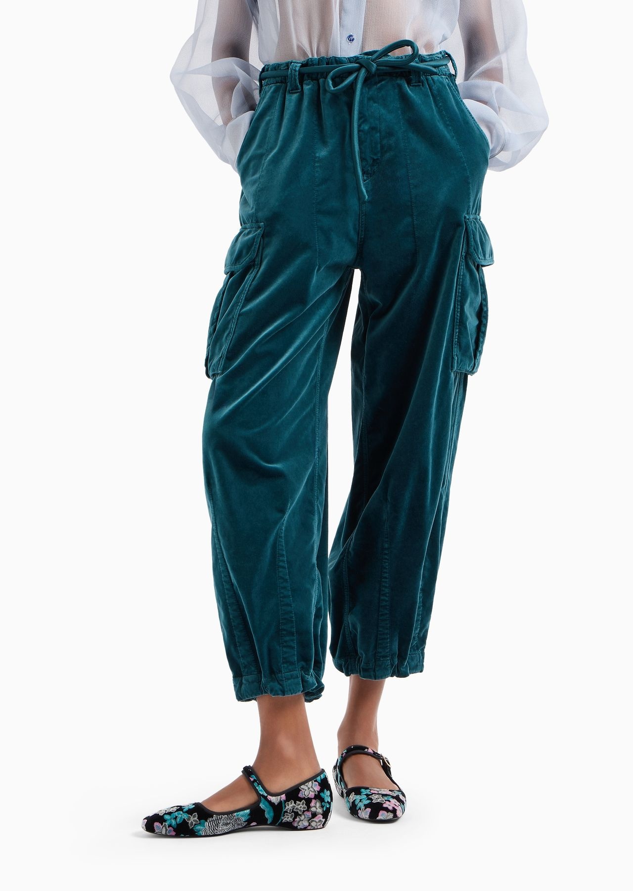 Cotton-velvet cargo trousers - 2