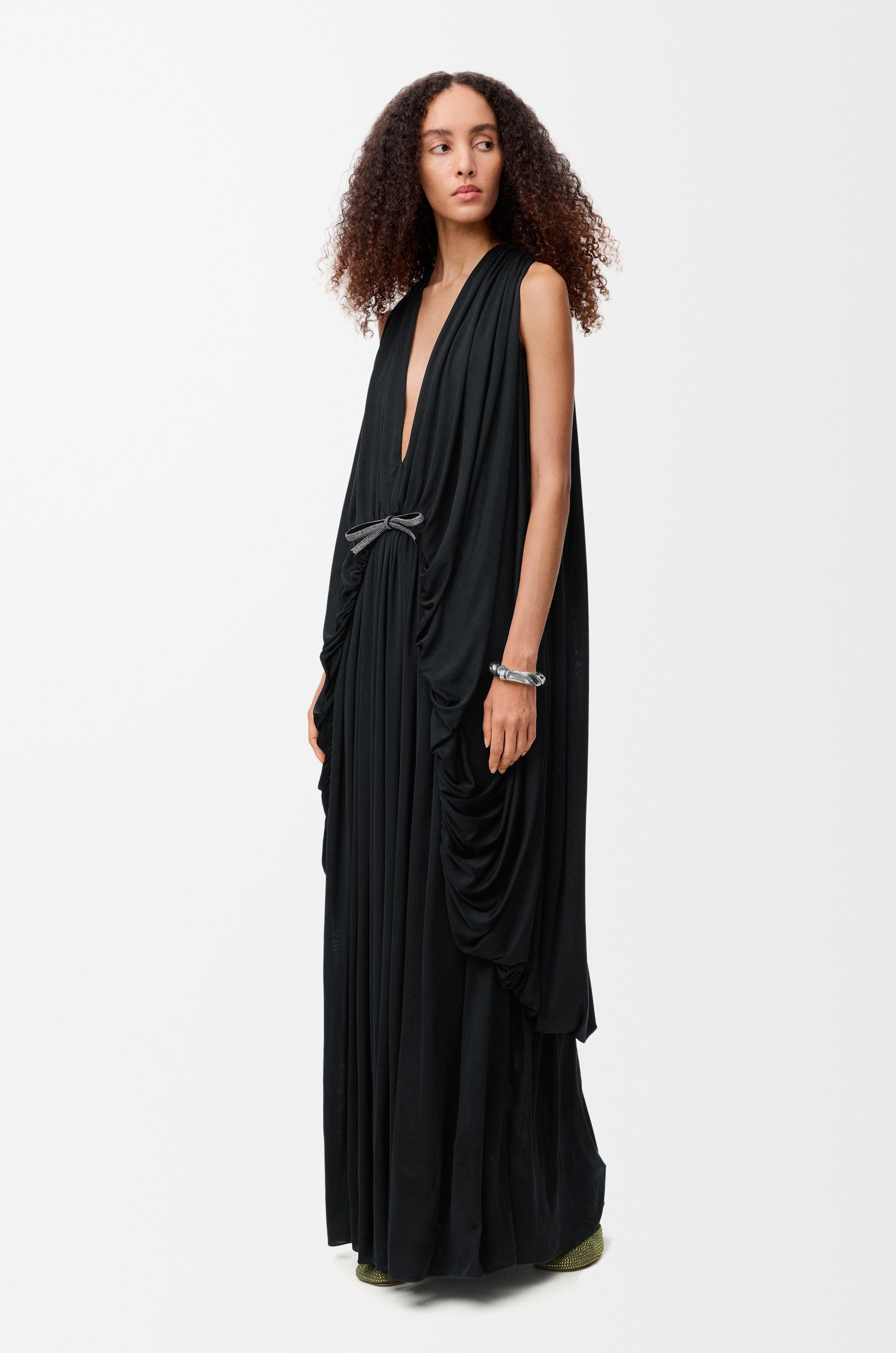 Draped dress in silk - 3