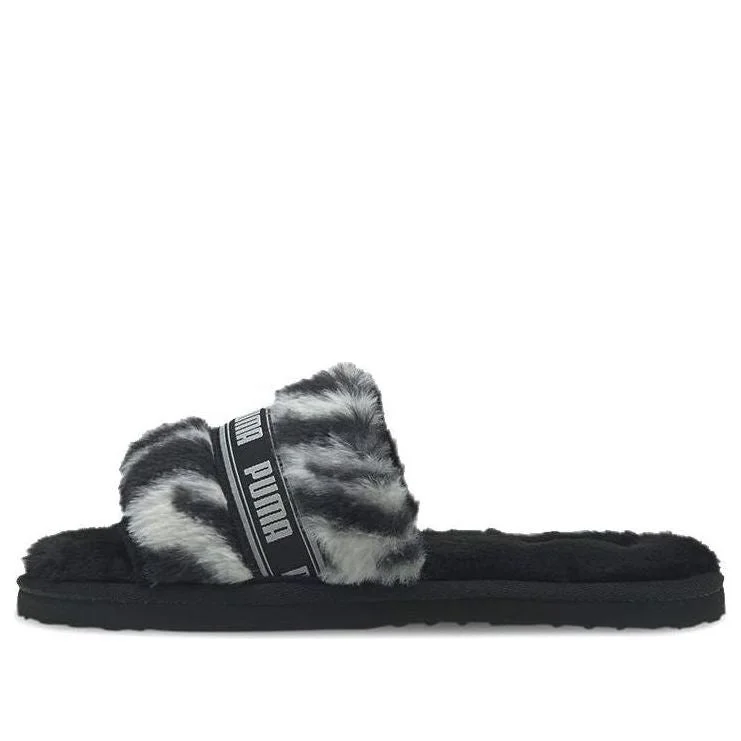 (WMNS) PUMA Fluff Slide 'Wild - Black' 385276-01 - 1