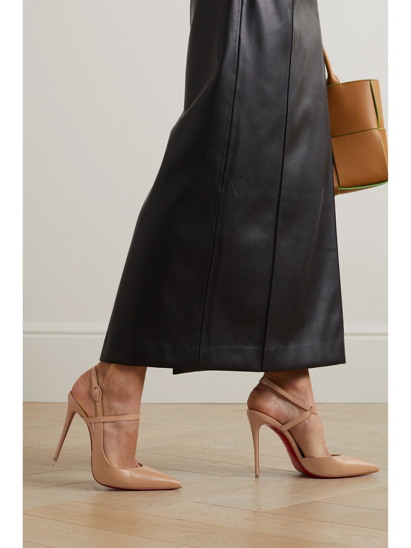 Christian Louboutin Jenlove 100 Leather Slingback Pumps outlook
