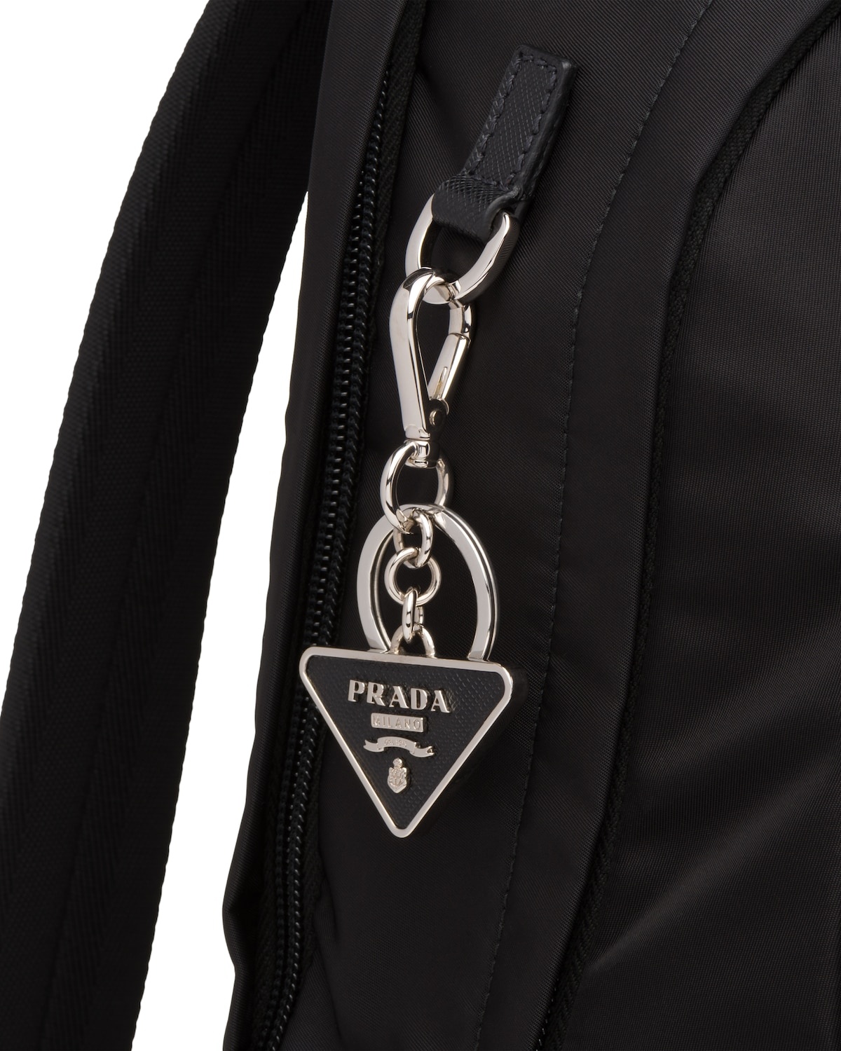 Saffiano Leather and Metal Keychain - 3