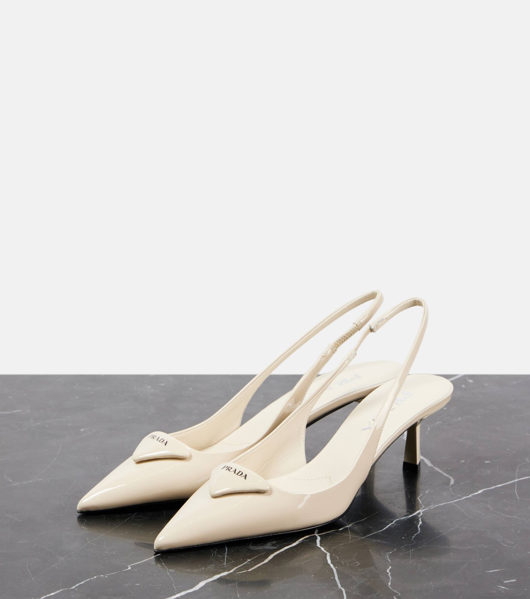55 logo patent leather slingback pumps - 4