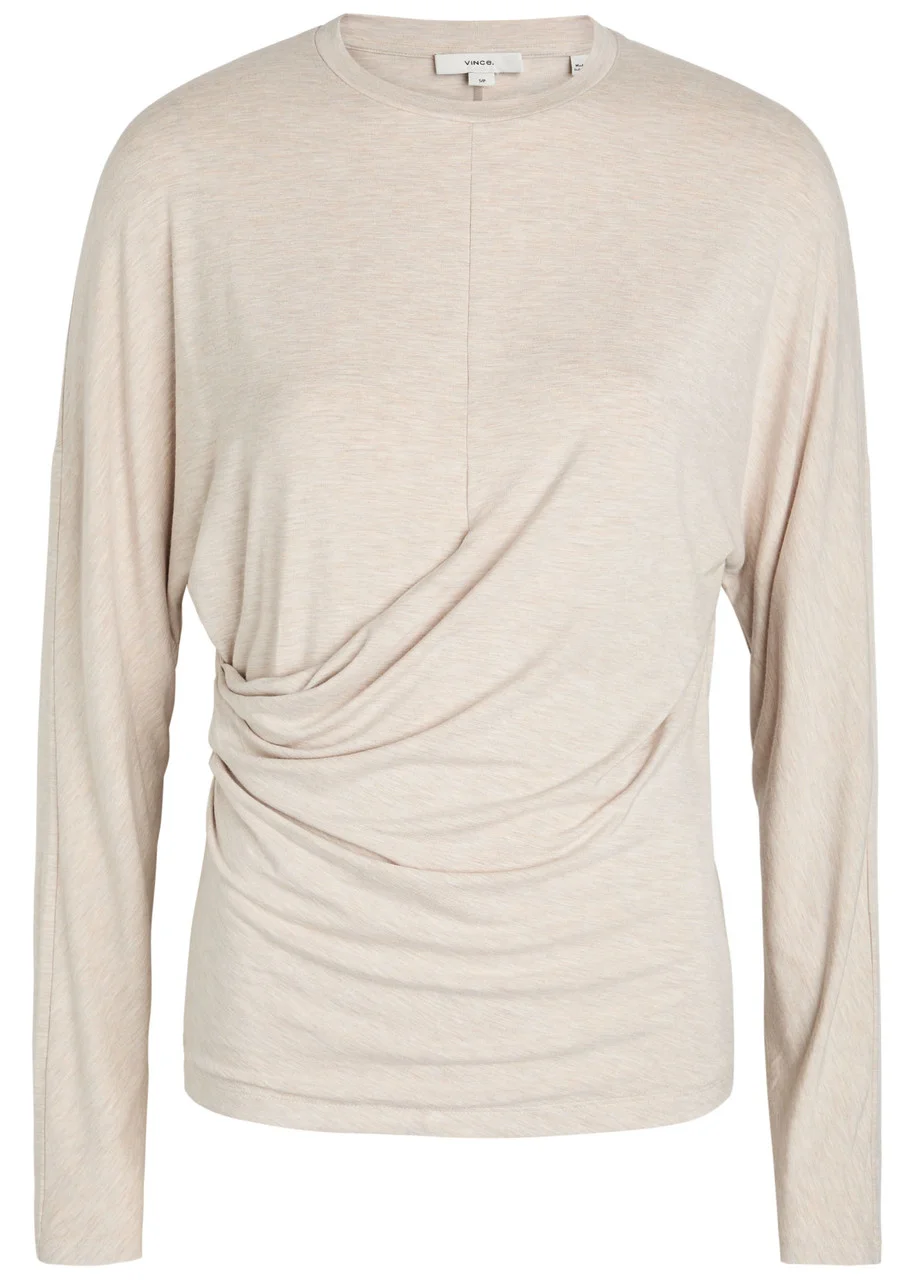 Vince Draped Stretch-jersey top - 1