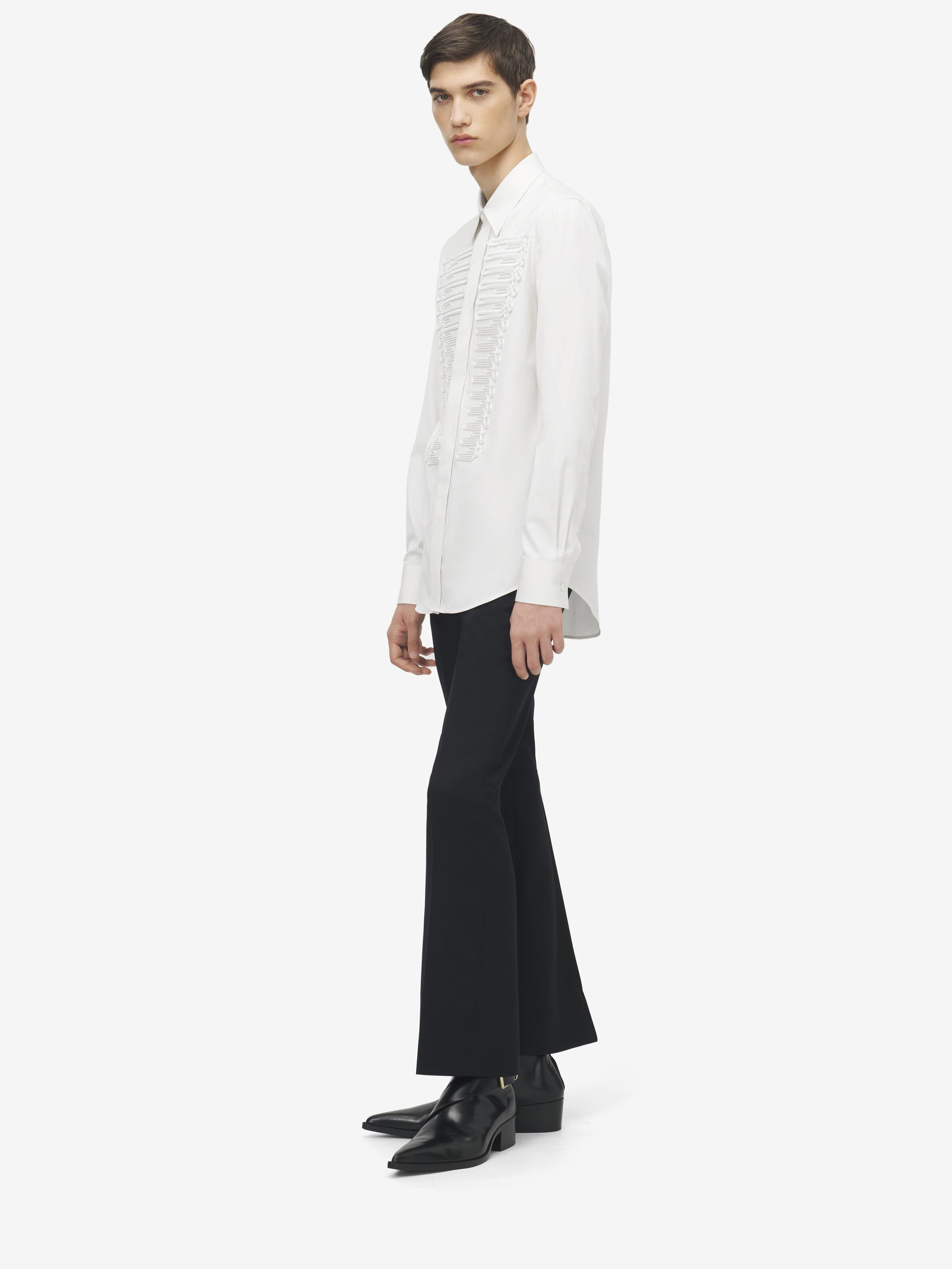 Frogging Detail Poplin Shirt - 4