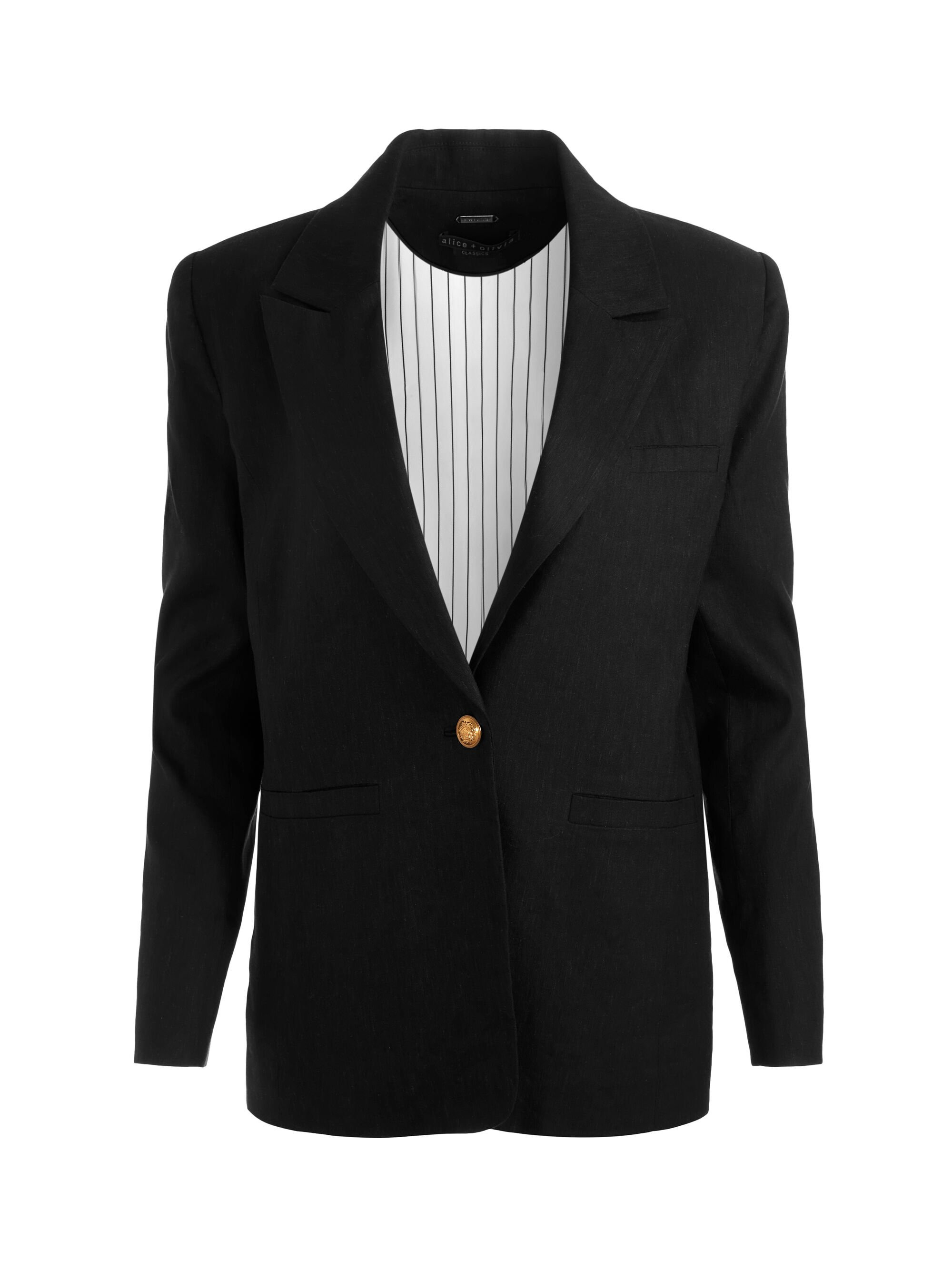 BILLIE BOXY LINEN BLAZER - 1