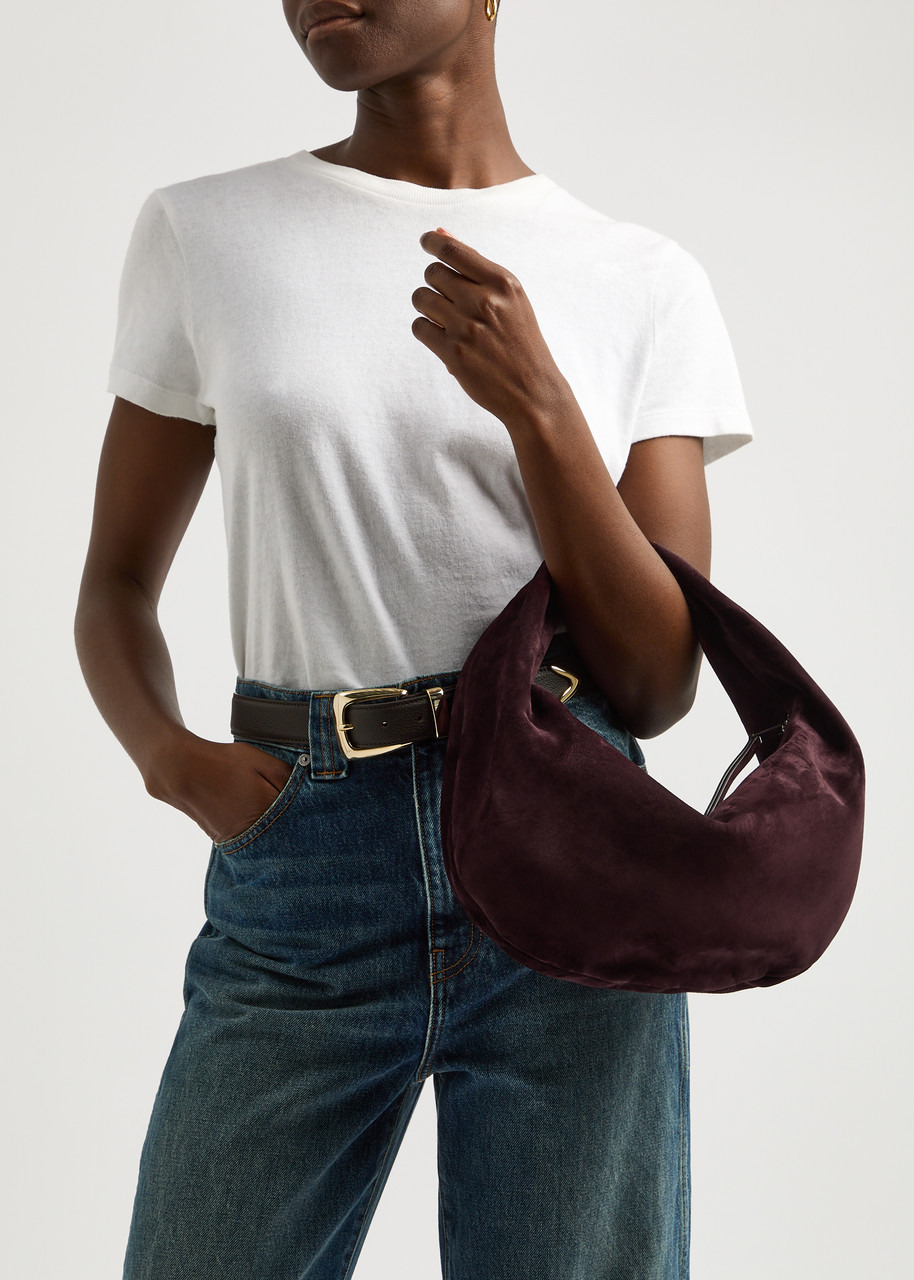Olivia medium suede top handle bag - 5
