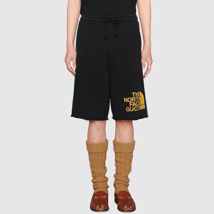 Men's Gucci x THE NORTH FACE Crossover Webbing Printing Cotton Shorts Black 651727-XJDIP-1082 - 3