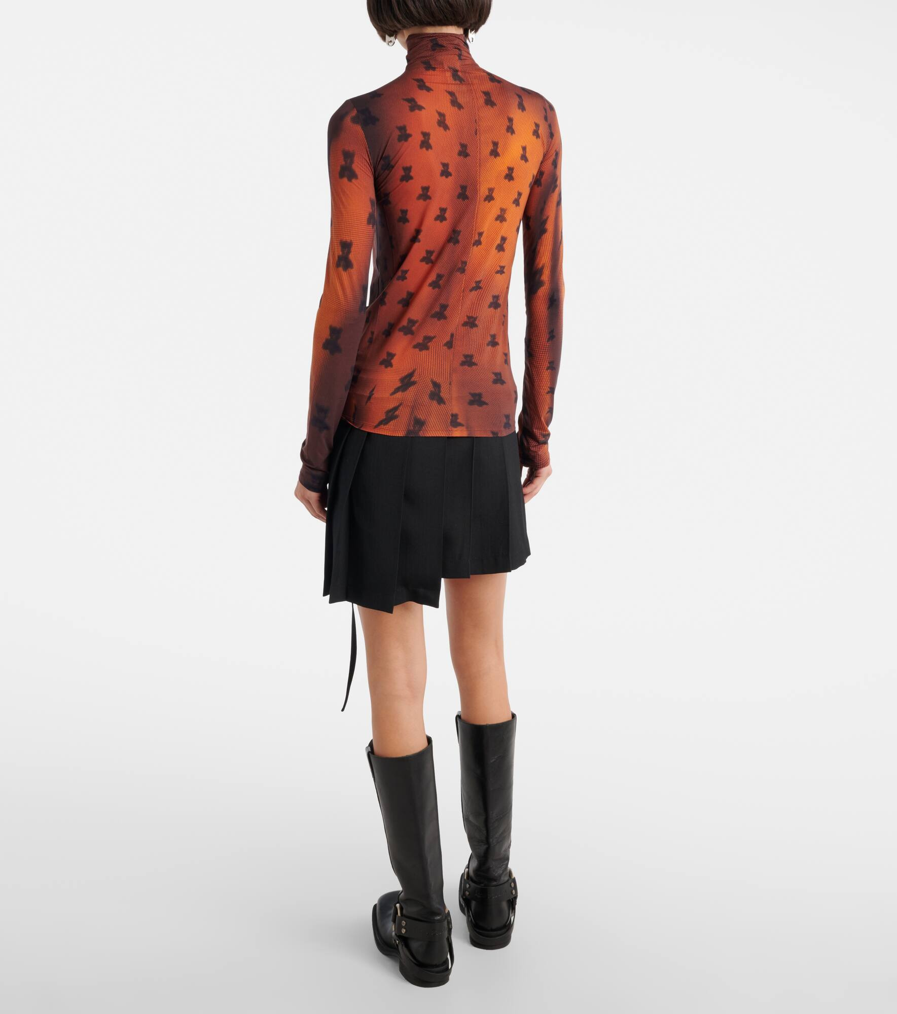 Trompe-l'œil high-neck top - 3
