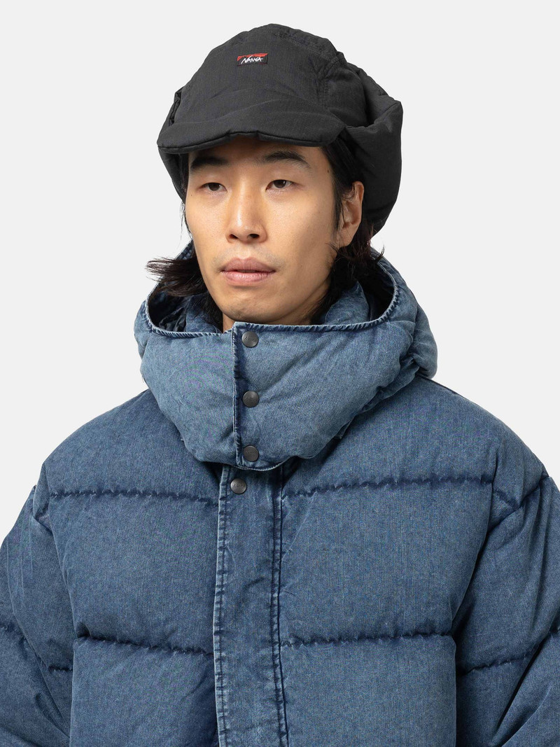 NANGA Hinoc Ripstop Down Ear Flap Cap Black outlook