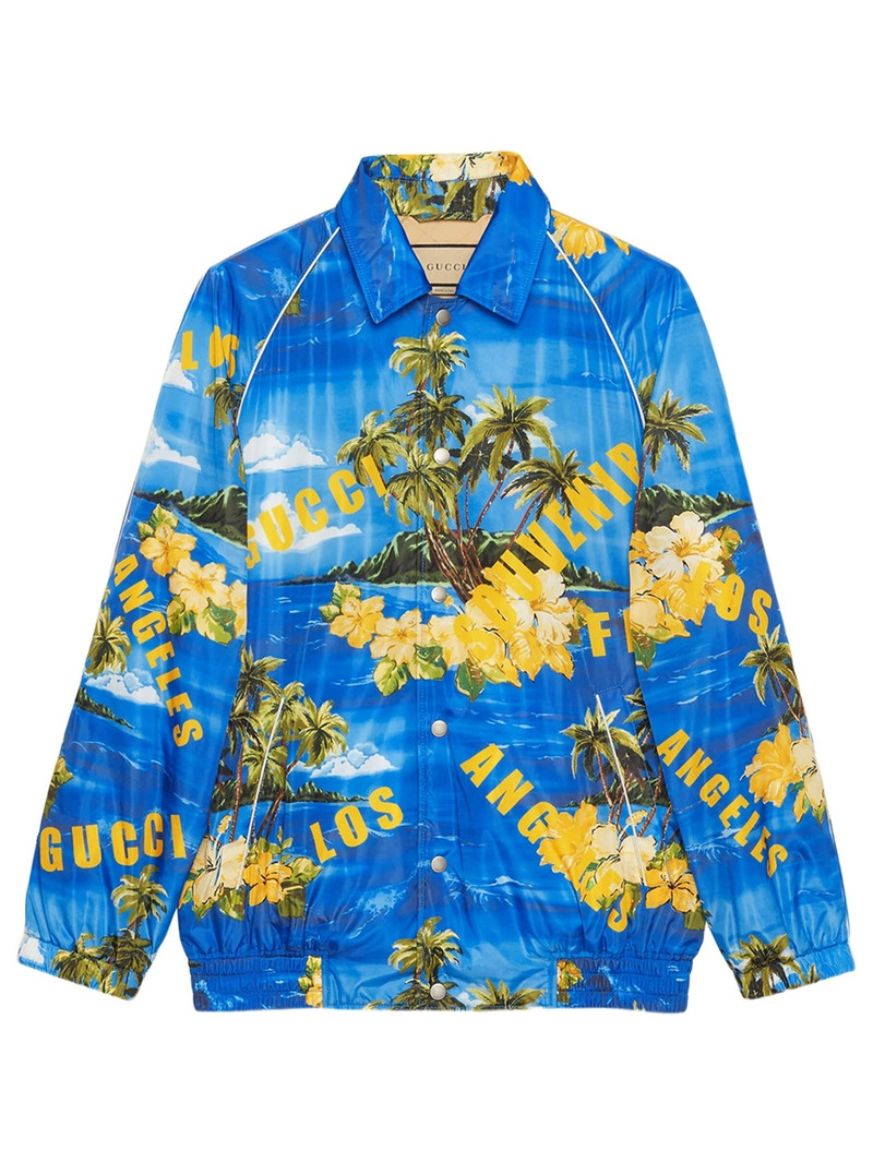 tropical-print jacket - 1