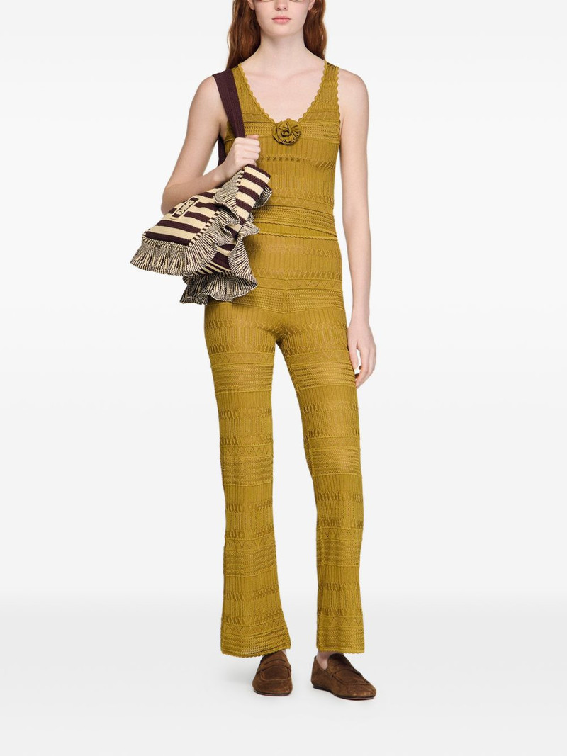 Sandro floral appliqué knitted top outlook