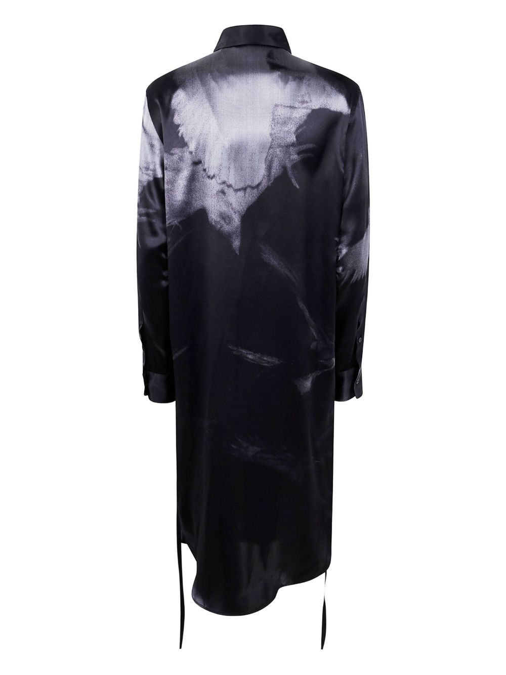print-detail silk long-sleeves shirt - 2