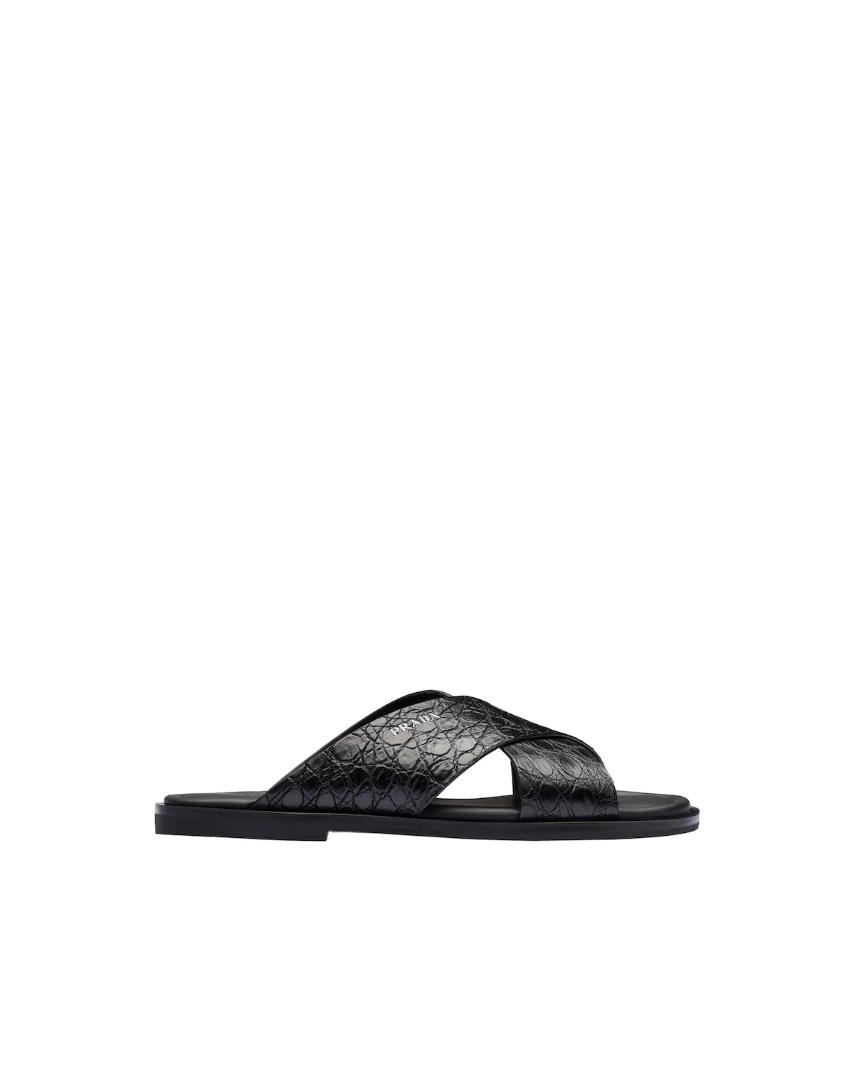 Crocodile leather slides - 2