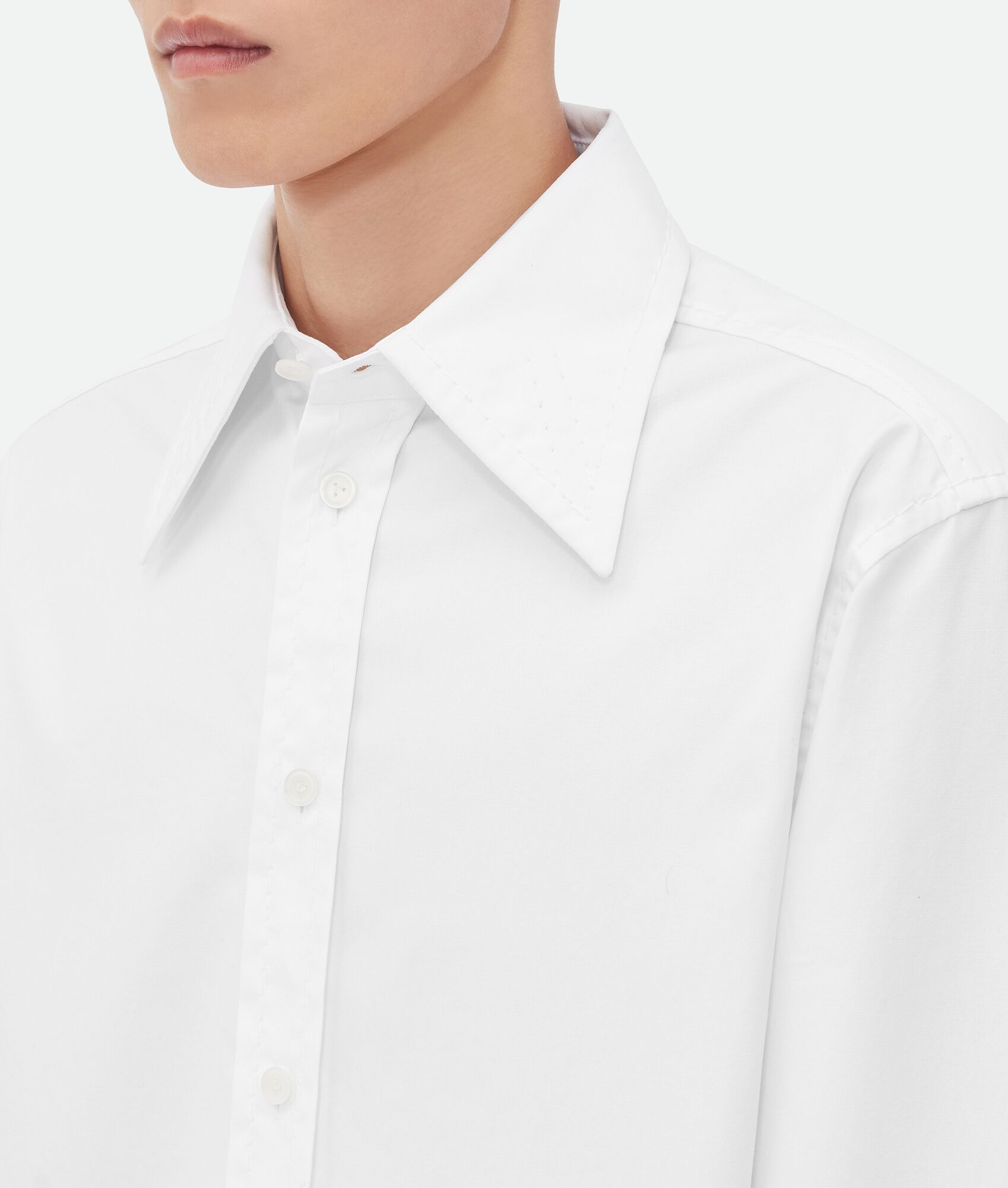 Cotton Shirt With Top Stitching - 4