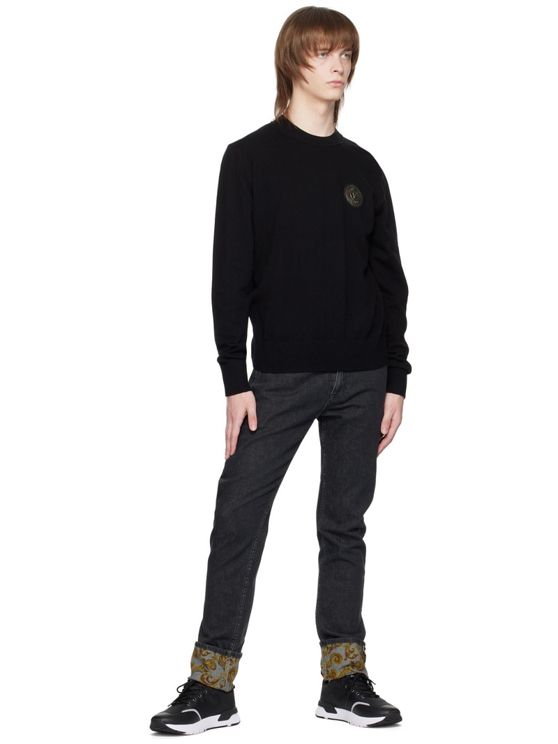 VERSACE JEANS COUTURE Black V-Emblem Sweater outlook