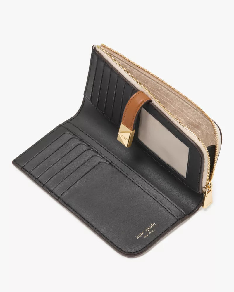 kate spade Deco Colorblocked Zip Slim Wallet outlook