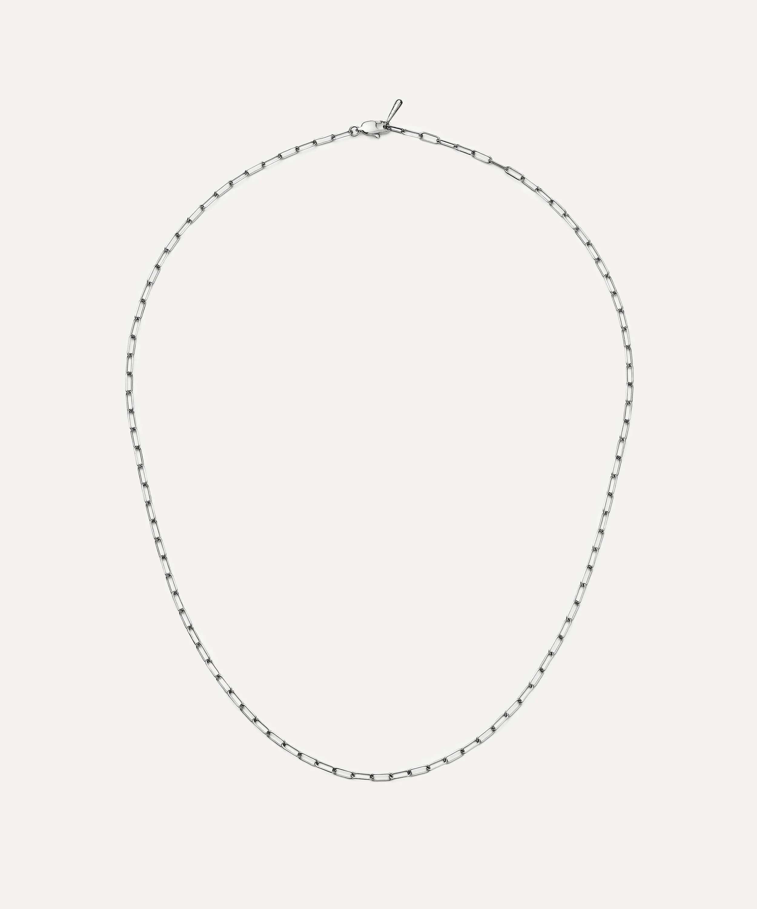 Platinum-Plated Mini Paperclip Chain Necklace - 1