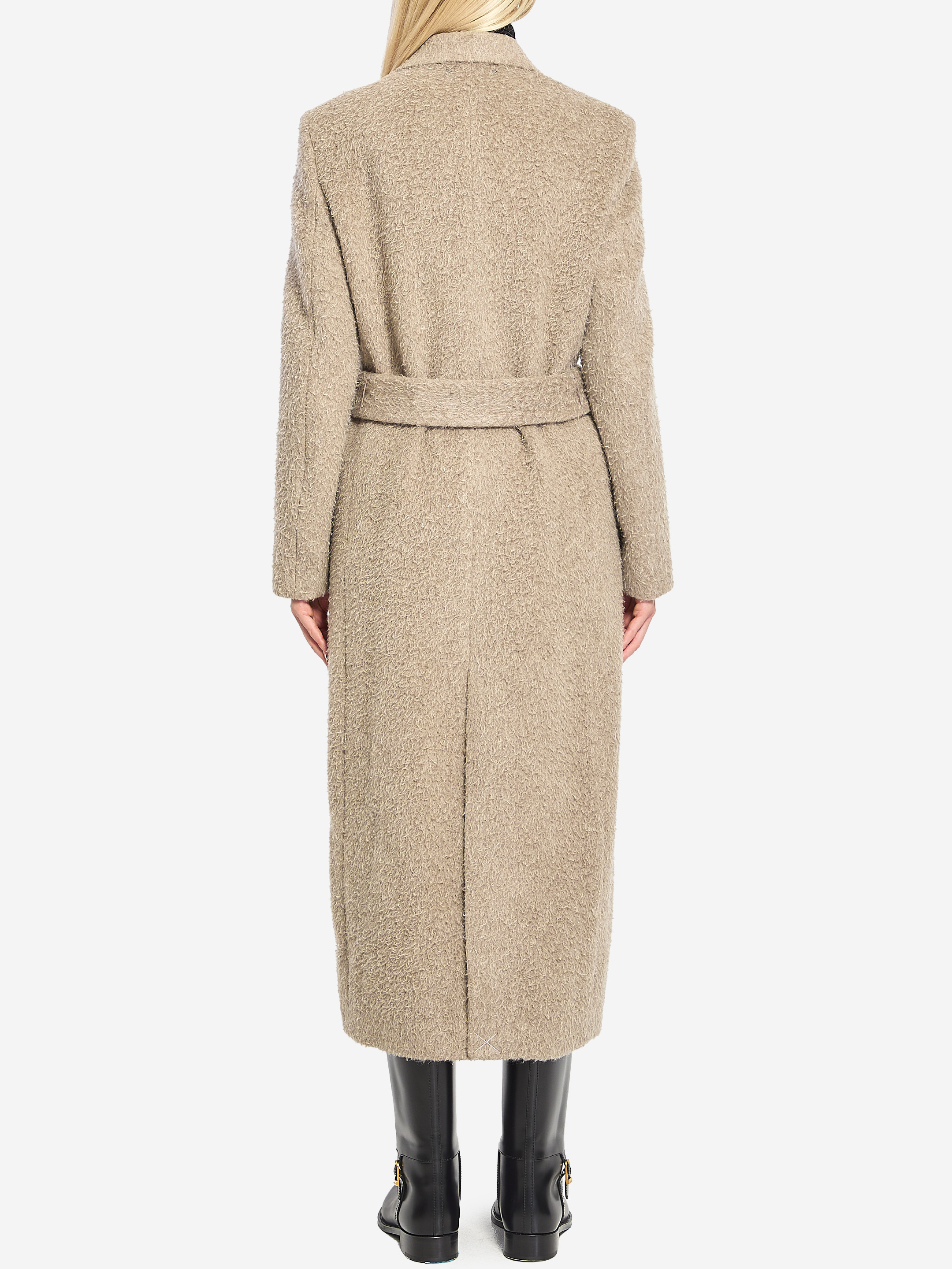 Greige double-breasted coat - 2